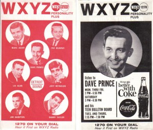 WXYZ Deejay line-up in 1966