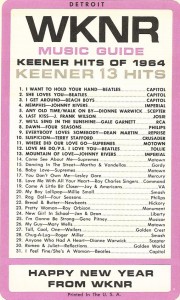  WKNR Flashback: WKNR Music Guide December 31, 1964 (click on image for larger view)