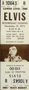 Elvis Presley 1975 Pontiac Silverdome New Year's Eve Concert, ticket stub, December 31, 1975 (Click image for larger view)