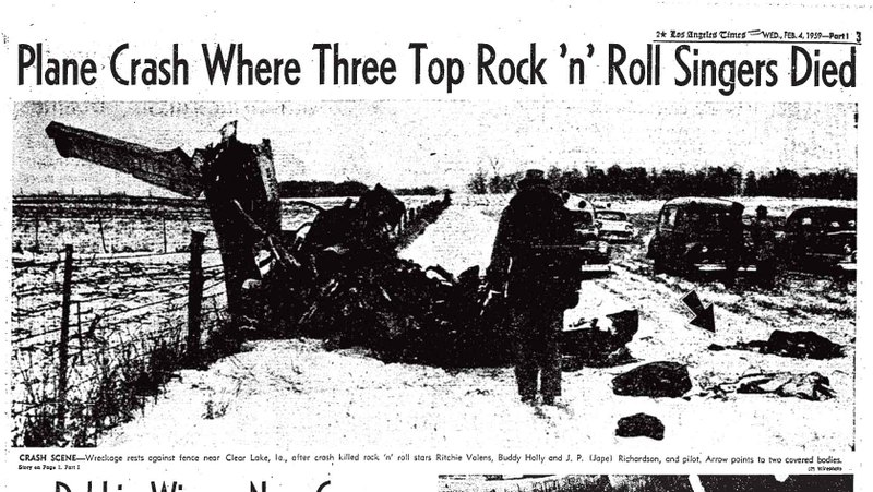 Plane Crash Site Where Three Rock 'n' Roll Singer Died