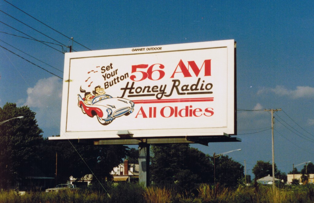 A classic “Honey Radio All Oldies” billboard: formerly situated on Northline Road near Allen Road in Taylor, MI., this photograph was taken by Jeff Feldmeier on July 11, 1987. Special THANKS to Jeff for recently providing MCRFB with this great photo shot!