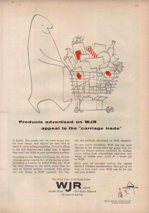WJR Radio Ad 1957