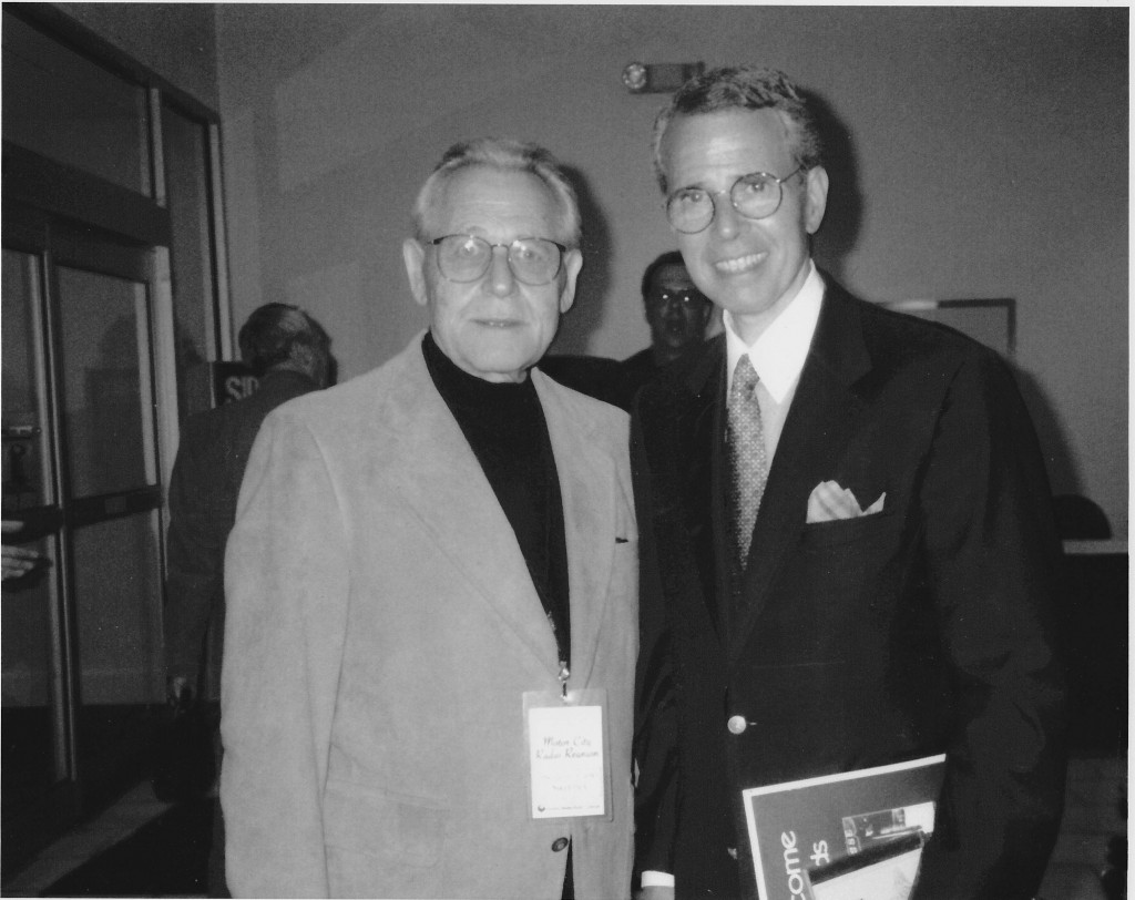 Former WKNR personalities Frank "Swingin' Sweeney" and Gary Stevens at the Detroit Radio Reunion Conference in Novi, Mi. April 25, 1998. (Click on image for largest view).