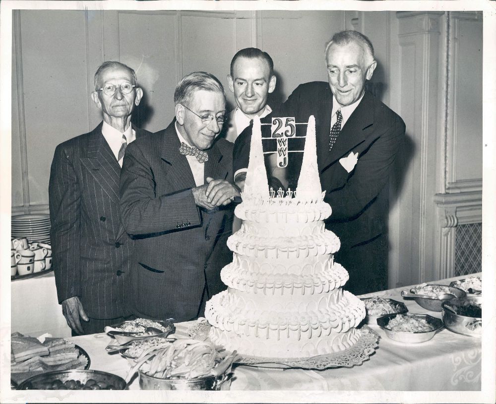 WWJ Detroit News 25th silver anniversary celebration, pictured here, August 20, 1945 at the Detroit Book-Cadillac