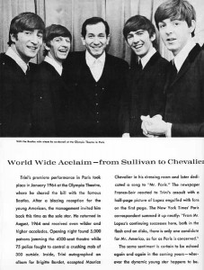 Trini Lopez performed with the Beatles while in Paris, France, 1964 (Click image for larger view)