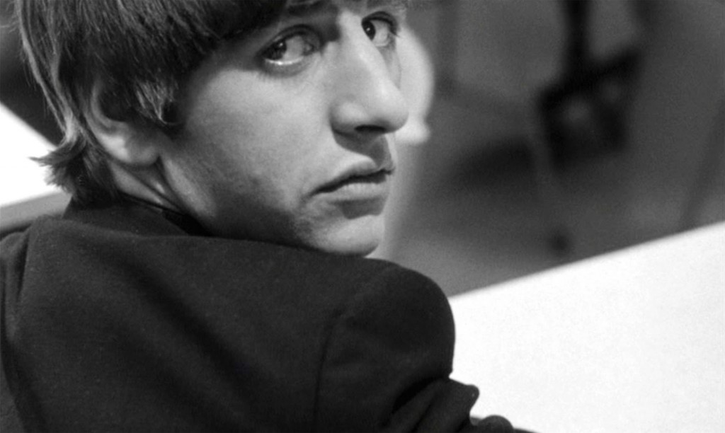 Ringo Starr on the set during filming of 'A Hard Day's Night," 1964