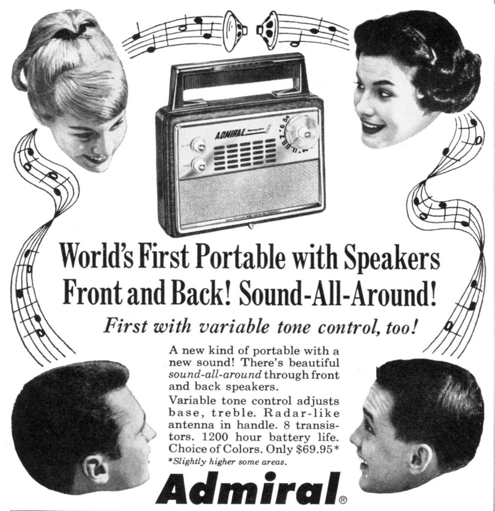 1958 Admiral Portable Radio Ad