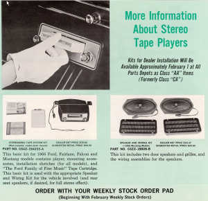 A 1966 Ford Motor Company ad for 8-track automobile players. (Click on image for largest view).